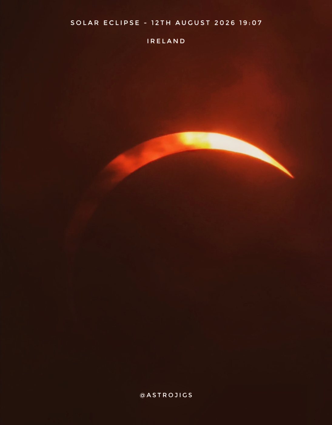 Solar eclipse., 19:07 IST — Thin cloud drifting through as the crescent narrows.